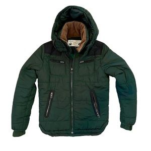 DIESEL Puffer Jacket | Green | Size S| Water Proof| Very Warm| Detachable Hood |